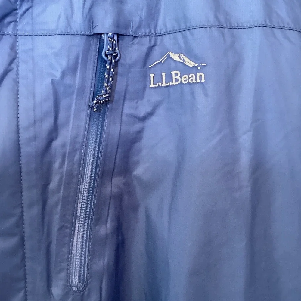 LL Bean Mens Trail Model Rain Jacket Tek 2.5 Waterproof Blue Hooded  - XXL NWOT